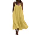 thumbnail image 1 of Robe Maxi pour Femmes Décontractée d'Été Sans Manches à Bretelles Spaghetti, Robe Soleil à Volants à Étages Fluide de Plage Boho Longue, 1 of 6