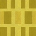 thumbnail image 1 of Ahgly Company Tapis d'Intérieur Lavable en Machine Carré Jaune Transitionnel, 7 Pieds Carré, 1 of 7