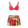 thumbnail image 4 of Kcodviy Woman Large Split Swimsuit Leopard Swimsuit Women High Cut Dress Style Briefs Ruffle Plus Size Women's Board Shorts Printed Bikini Women's Swimsuit, 4 of 6