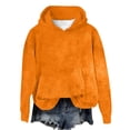 thumbnail image 2 of IMENGL Casual plush solid color hoodie, Orange 2XL, Size M-2XL, 2 of 4
