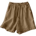 thumbnail image 1 of Summer Clearance! Womens Plus Size Pants,Summer Pants for Womens,Womens Solid Color Retro Hook Flower High Waisted Drawstring Shorts, 1 of 5