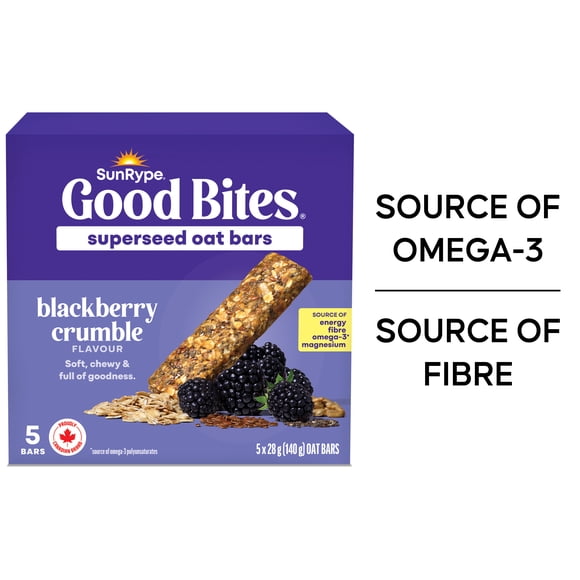SunRype Good Bites Superseed Oat Bars Blackberry Crumble, 5 x 28g