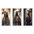 thumbnail image 2 of Designart "Jesus with Cross in Black III" Religious Landscape Framed Wall Art Set Of 3 - Black Religious Landscape Frame Gallery Wall Set For Home Decor, 2 of 6