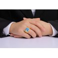 thumbnail image 2 of RYLOS Men's Rings 14K White Gold Ring With Diamonds and Blue Quartz Set in Designer Nugget Style Rings For Men Size 11, 2 of 7
