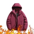 thumbnail image 3 of Sentmoon Men's Jacket Solid Color Long Sleeve Hooded Neck Men Winter Coat Plus Size Keep Warm Zipper Windbreaker Womans Clothes with Pockets Fall Fashion for Commuting and Bike Riding, 3 of 8