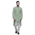 thumbnail image 1 of Atasi Cotton Slub Printed Fashion For Men Asymmetric Button Down Kurta For Men, 1 of 5