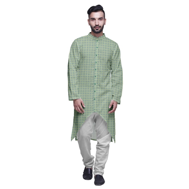 Atasi Cotton Slub Printed Fashion For Men Asymmetric Button Down Kurta For Men