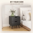 thumbnail image 4 of Modern Nightstand Set of 2, Bedside Table with 2 Drawers and Wood Legs, 4 of 10