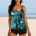 thumbnail image 1 of EGNMCR Bikini Set Swimsuits For Women Two Piece Bathing Suits Floral Print Tank Tops With Boyshorts Swimming Suits, 1 of 1