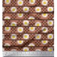 thumbnail image 1 of Soimoi Velvet Fabric Stripe,Square & Daisy Floral Print Fabric by Yard 58 Inch Wide, 1 of 1