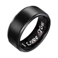 thumbnail image 2 of Mens Wedding Band In Titanium 8MM Black Plated Ring Wedding Ring Engagement Ring, 2 of 5