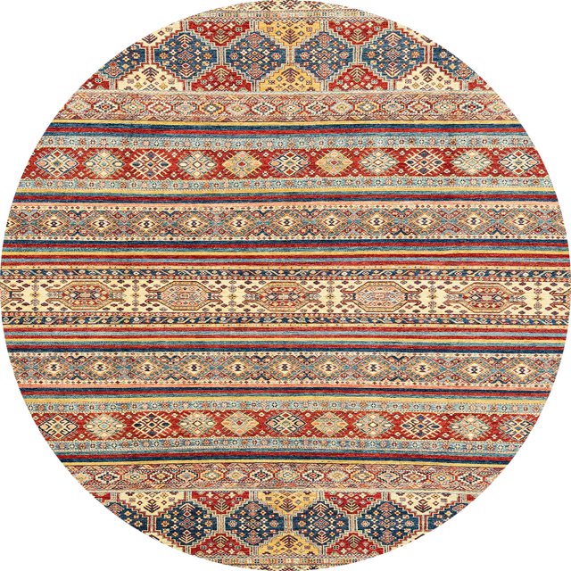 Ahgly Company Tapis d'Intérieur Ronds Abstraits Brun Rouge, Tapis de Zone Abstraits, 4 Pieds Rond