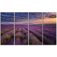 thumbnail image 2 of Dark Lavender Field with Cloudy Sky - Floral Canvas Art Print, 2 of 3