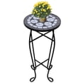 thumbnail image 1 of Table d'Appoint Mosaïque Table à Plantes Noir Blanc, 1 of 3