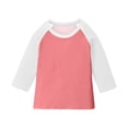 thumbnail image 1 of ZACPNCV T-Shirts pour Adolescentes Raglan Manches 3/4 Vêtements Mignons Automne Col Rond Hauts Confortables Manches au Coude T-Shirts Rose 4-5 Ans, 1 of 7