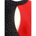thumbnail image 4 of Oyolan Justaucorps de Gymnastique pour Femmes, Strass, Combinaison Intégrale, Costume de Danse Ballet une Pièce, Rouge, P, 4 of 7