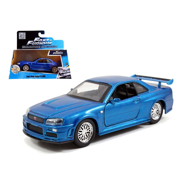Jada Brian's Nissan Skyline GT-R R34 Blue Fast & Furious Movie 1/32 Diecast Car Model