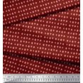 thumbnail image 2 of Soimoi Red Japan Crepe Satin Fabric Poker Card Symbol Print Sewing Fabric Yard 42 Inch Wide, 2 of 3