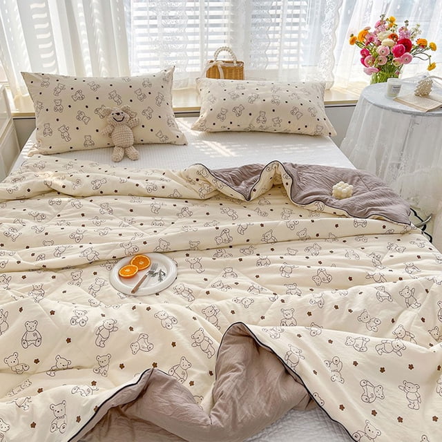 Friendly Plain Printed Washed Summer Quilt Ventilation Quilt 150x200cm
