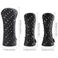 thumbnail image 4 of pitrice Rivets PU Leather Golf Head Covers Set for Driver Fairways #3#5 Hybrids Rescue Set Woods Clubs Headcovers For Golfer Black, 4 of 5