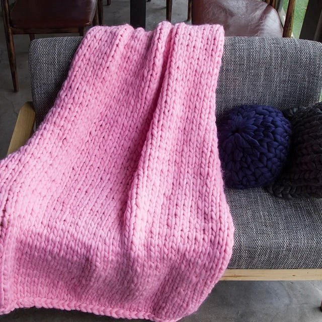 Thick Crochet Chunky Cable Knit Blanket Beautiful Handmade Cover Yarn Wool Bulky Bed Spread Throw For Home Decor