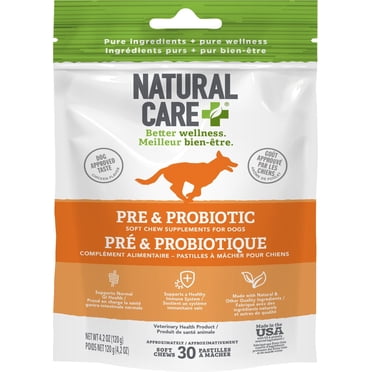 Natural Care Pre & Probiotique Complément Alimentaire - Pastilles à Mâcher pour Chiens