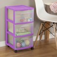 thumbnail image 4 of Sterilite 3 Drawer Cart - Purple, 4 of 4