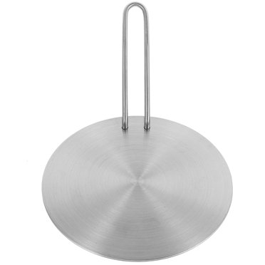 UPOUART Plaque de Diffusion de Chaleur en Acier Inoxydable pour Cuisinière à Induction et à Gaz avec Poignée Détachable 10,5 Pouces
