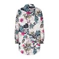 thumbnail image 4 of Birdeem Chemise Ajustée Ample pour Femme, Courte, devant, Dos Long, à Lacets, Manches Longues, Col en V, Haut/chemise, 4 of 5
