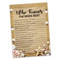 thumbnail image 2 of Inkdotpot 50-PackBeachHow Well Do You Know The Bride Bridal Shower Bachelorette PartyGameWho Know The Bride Best ActivityCards, 2 of 7