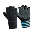 thumbnail image 3 of Quzzie Workout Gloves Exercise Gloves Non Slip Half Finger Weight Lifting Gloves Gym Gloves Full Palm Protection Polyester Lightweight Sturdy Suitable for Tr XL Blue, 3 of 8