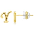 thumbnail image 2 of Boucles d'Oreilles Alphabet 26 en Or avec Finition Plaquée Or pour Femmes, 2 of 9