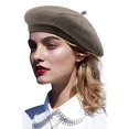 thumbnail image 1 of Béret pour Femme Automne Hiver Léger Respirant Mode Bonnet Uni, 1 of 3