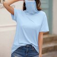 thumbnail image 3 of SMihono Hauts pour Femmes Été Habillé Décontracté Haut Ample à Col Rond Manches Courtes avec Masque Facial Blouse T-shirt Oversize T-shirt pour Femmes, 3 of 7