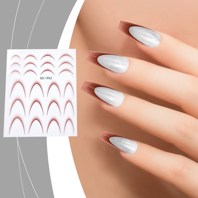 HOARBOEG Nail Gradient French Sticker Crescent Smile Sticker-thin French Lines Arcs-assisted Nail Decal Ornaments Clearance Sale