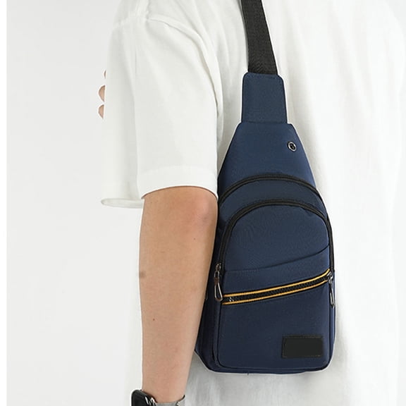 Sac Bandoulière pour Homme à Grande Capacité, Sac à Bandoulière en Toile 30x17x6 cm pour la Randonnée et le Voyage, Sac Messager Polyvalent pour l'Extérieur pour les Déplacements Quotidiens Hzhnb / Tissu, Bleu