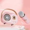 thumbnail image 3 of Chmadoxn Mini Karaoke Machine Karaoke Machine For Kids And Adults Cute Karaoke With Microphone Set Portable Bluetooth Speaker With Microphone Retro Handheld Style For Subwoofer sound system, 3 of 6