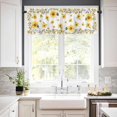 thumbnail image 5 of Yellow Bee Sunflower Summer 3-Piece Kitchen Curtain Set, Rod Pocket Kitchen Curtain Valance and Tiers Set, Washable Drape Window Treatment Set, Seasonal Spring, 5 of 5