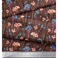 thumbnail image 2 of Soimoi Cotton Jersey Fabric Floral & Check Print Sewing Fabric Yard 58 Inch Wide, 2 of 5