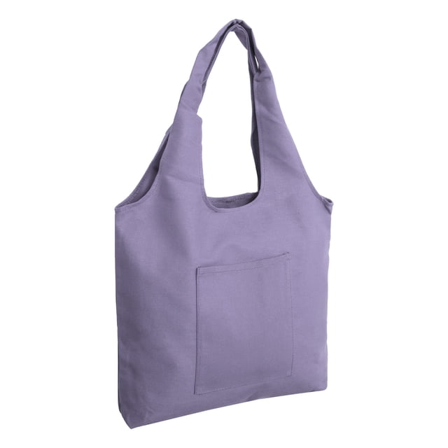 Unique Bargains Canvas Tote Bag Canvas Shoulder Bag Personalized Reusable Handbag Purple