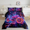 thumbnail image 2 of Erosebridal Dirt Bike Bedding Twin Comforter Set,Neon Motorcycle Down Comforter,Gradient Decor,Reversible,Lightweight,2 Piece, 2 of 7