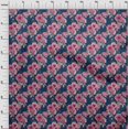 thumbnail image 4 of oneOone Polyester Spandex Blue Fabric Florals Sewing Craft Projects Fabric Prints By Yard 56 Inch Wide, 4 of 4