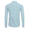 thumbnail image 3 of Faithtur Men Slim Fit Shirts Solid Color Hidden Zipper Button-Down Long Sleeve Tops Turn-Down Collar Spring Fall Casual Clothes, 3 of 4
