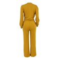 thumbnail image 4 of Timegard Ensembles Détente 2 Pcs pour Femmes Col Ras du Cou Manches Longues Hauts Courts Taille Élastique Cordon de Serrage Pantalons à Jambes Larges Ensembles, 4 of 7