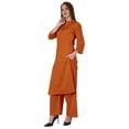 thumbnail image 3 of Bimba Robe Traditionnelle Indienne Unie pour Femmes Ensemble Kurta et Pantalon Ethnique Indien Palazzo, 3 of 7