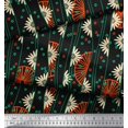 thumbnail image 1 of Soimoi Rayon Crepe Fabric Circle,Floral & Wheel Ethnic Decor Fabric Printed Yard 46 Inch Wide, 1 of 3