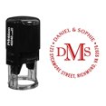 thumbnail image 1 of Printtoo Personalized Initial Monogram Self Inking Round Custom Address Wedding Invitation Rubber Stamp-Red, 1 of 4