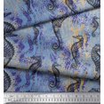 thumbnail image 3 of Soimoi Rayon Fabric Texture & Sea Horse Ocean Print Fabric by Yard 56 Inch Wide, 3 of 3