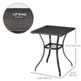 thumbnail image 3 of Outsunny Wicker Dining Table w/ Umbrella Hole Coffee Table, Brown, 3 of 10