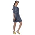 thumbnail image 4 of Moomaya Robes Mini Femmes Coton Slub Robes d'Été Manches 3/4 Robe Droite, 4 of 4